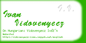 ivan vidovenyecz business card